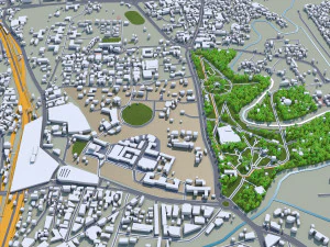 Vadodara city india 30km 3D Model