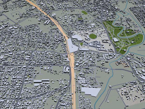 Vadodara city india 30km 3D Model