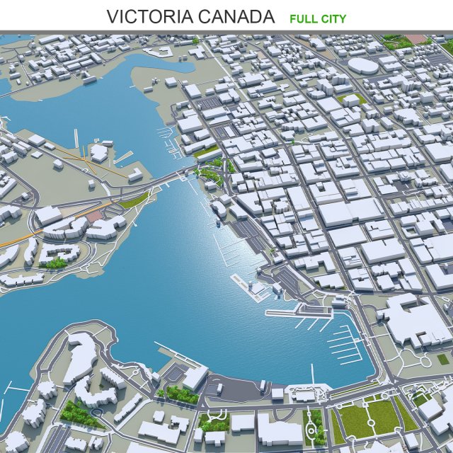 Victoria city canada 30km Modello 3D .c4d .max .obj .3ds .fbx .stl .blend 
