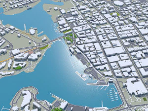 Місто Вікторія, Канада, 30 км 3D Модель