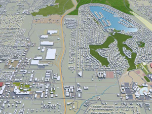 Victorville and hesperia city california usa 70km 3D Model
