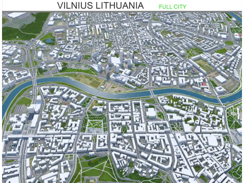 Citt&agrave; di Vilnius Lituania 60 km Modello 3D