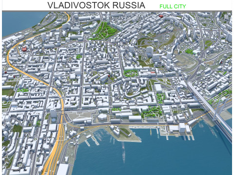 Vladivostok city russia 70km Modelo 3D