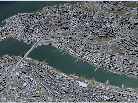 Vladivostok city russia 70km Modelo 3D