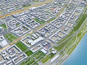 Volgograd city russia 90km 3D Model
