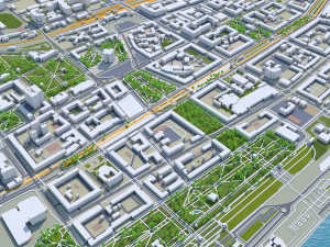 Volgograd city russia 90km 3D Model