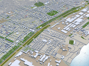 Volgograd city russia 90km 3D Model