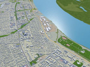 Volgograd city russia 90km 3D Model