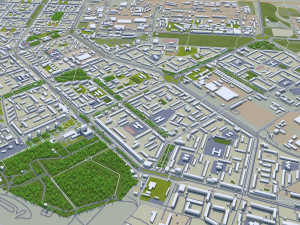 Volgograd city russia 90km 3D Model