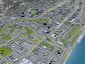 Volgograd city russia 90km 3D Model