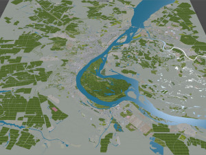 Volgograd city russia 90km 3D Model