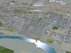 Volgograd city russia 90km 3D Model
