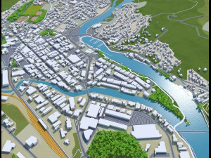 Whangarei city new zealand 30km 3D Model