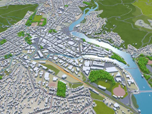 Whangarei city new zealand 30km 3D Model