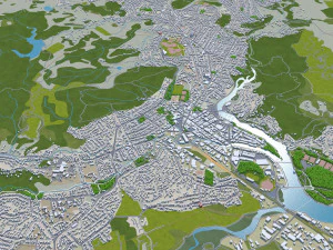 Whangarei city new zealand 30km 3D Model