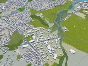 Whangarei city new zealand 30km 3D Model