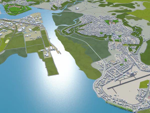 Whangarei city new zealand 30km 3D Model