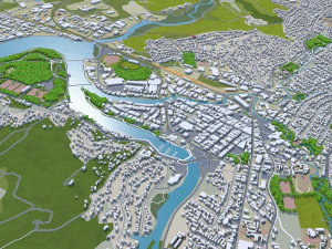 Whangarei city new zealand 30km 3D Model