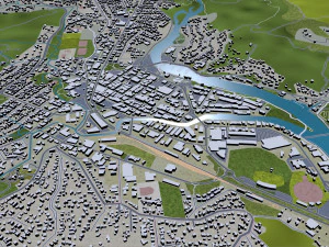 Whangarei city new zealand 30km 3D Model