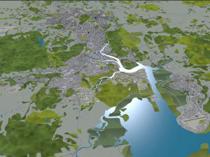 Whangarei city new zealand 30km 3D Model