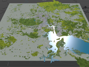 Whangarei city new zealand 30km Model 3D