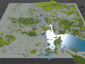 Whangarei city new zealand 30km 3D Model