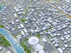 Cidade de Wichita, Kansas, EUA, 70 km Modelo 3D