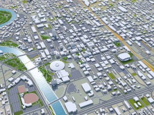 Wichita city kansas usa 70km 3D Model