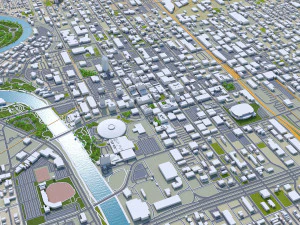 Wichita city kansas usa 70km 3D Model