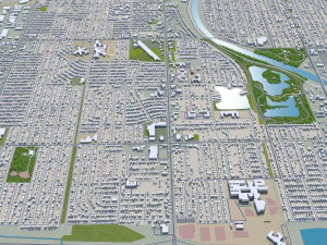 Wichita city kansas usa 70km 3D Model