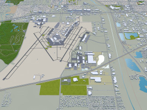 Wichita city kansas usa 70km 3D Model