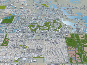 Wichita city kansas usa 70km 3D Model