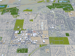 Wichita city kansas usa 70km 3D Model
