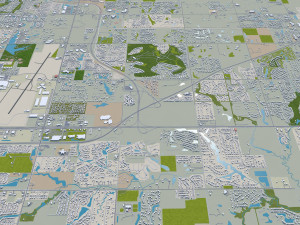 Wichita city kansas usa 70km 3D Model