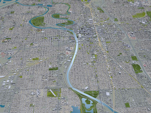 Wichita city kansas usa 70km 3D Model