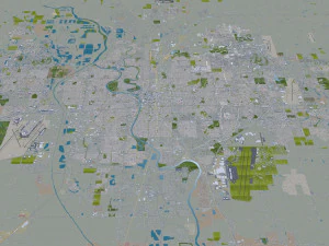 Wichita city kansas usa 70km 3D Model