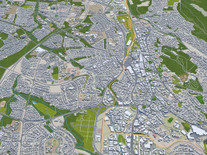 Windhoek city namibia 40km 3D Model