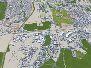 Windhoek city namibia 40km 3D Model