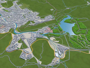 Windhoek city namibia 40km 3D Model