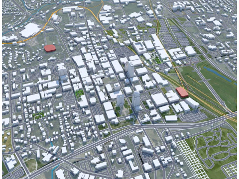 Winston salem city north carolina usa 50km 3D Model