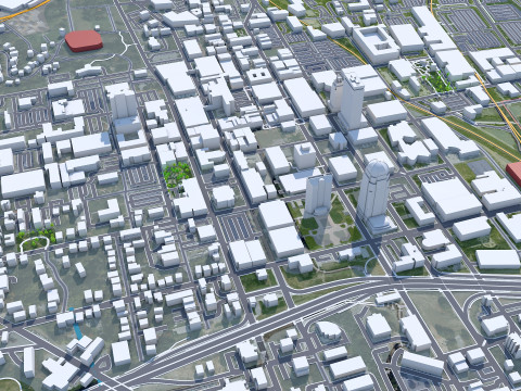 Winston salem city north carolina usa 50km Model 3D
