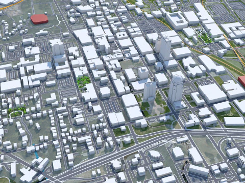 Winston salem city north carolina usa 50km 3D Model