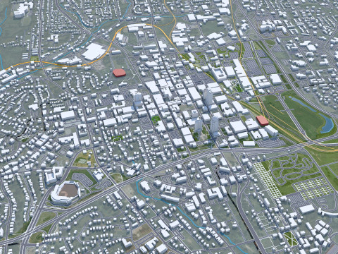 Winston salem city north carolina usa 50km Model 3D