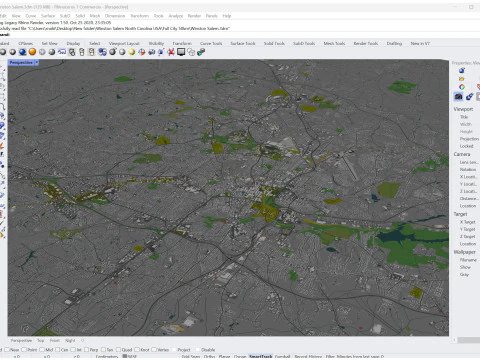 Winston salem city north carolina usa 50km 3D Model