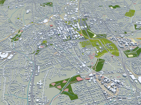Winston salem city north carolina usa 50km Model 3D