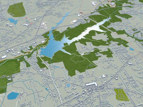 Winston salem city north carolina usa 50km Model 3D