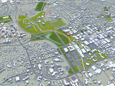 Winston salem city north carolina usa 50km Model 3D