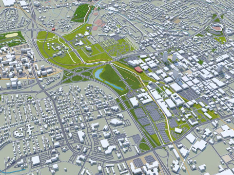 Winston salem city north carolina usa 50km 3D Model