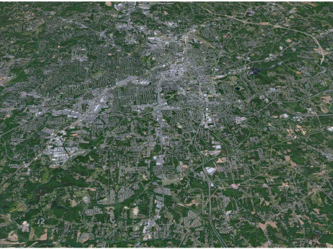 Winston salem city north carolina usa 50km 3D Model