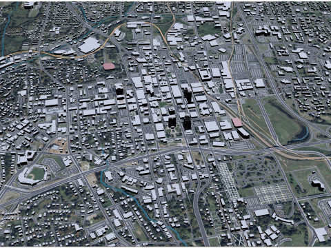 Winston salem city north carolina usa 50km Model 3D